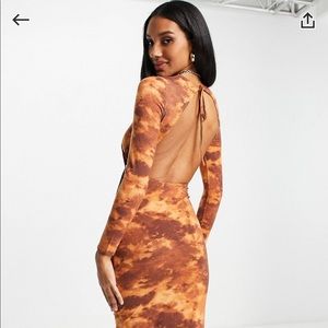 Sexy Long Sleeve Open Back Dress Sz 8